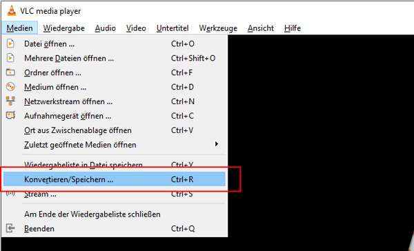 VLC: Konvertieren/Speichern