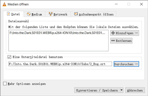 VLC: Untertitel in Video hinzufügen