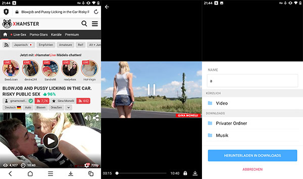 xHamster-Video auf Android downloaden