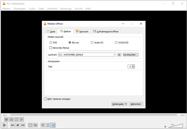 Blu-ray mit VLC abspielen