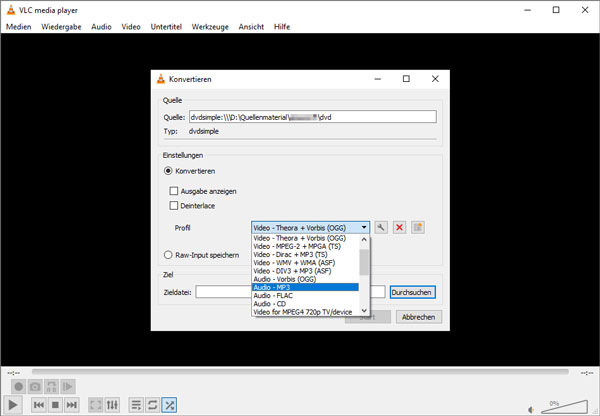 DVD-Audio extrahieren mit VLC