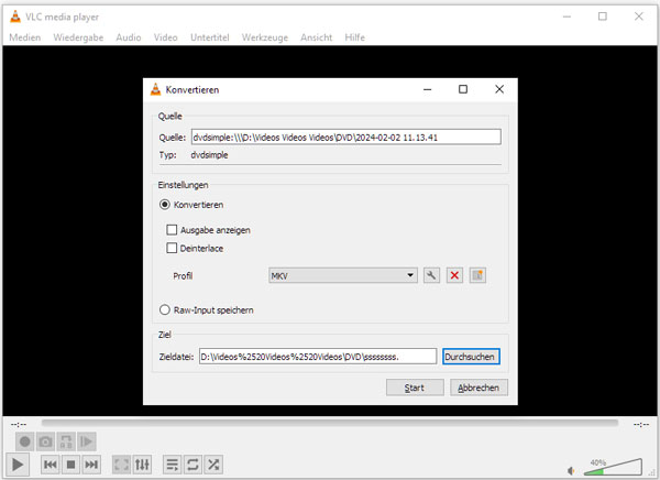 DVD in MKV umwandeln mit VLC