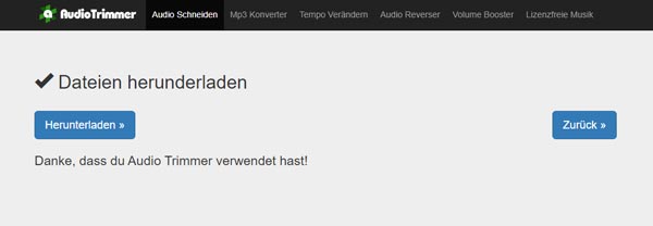 Audio aus AudioTrimmer herunterladen