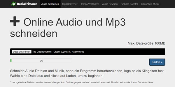 Audio in AudioTrimmer laden