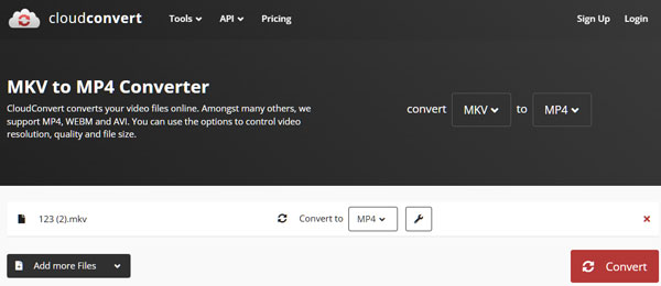 MKV in MP4 umwandeln mit CloudConvert