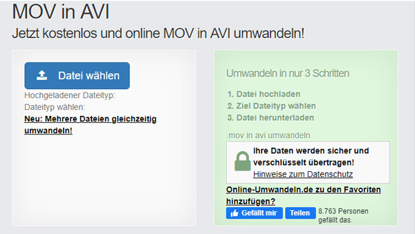 Online MOV to AVI Converter