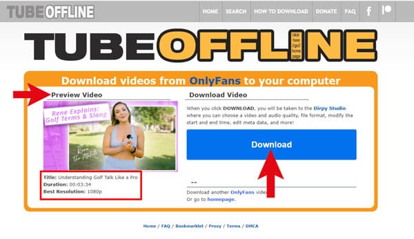OnlyFans Videos überprüfen mit TUBEOFFLINE