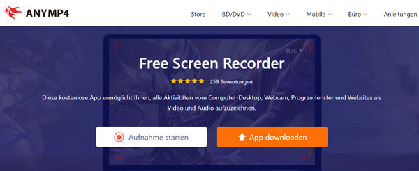 Spiele online aufnehmen mit AnyMP4 Free Screen Recorder