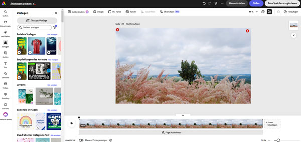 Video in Slow Motion umwandeln mit Adobe Express