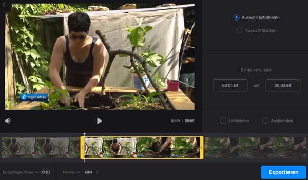 Video schneiden mit Clideo