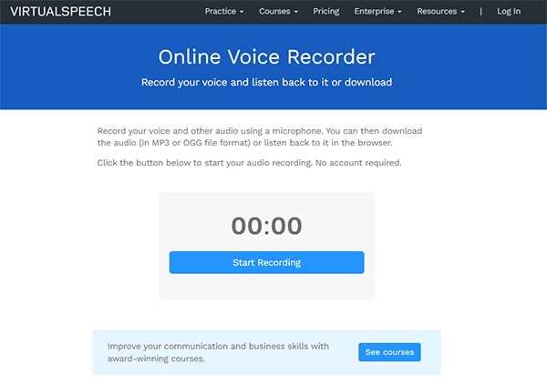VirtualSpeech Online Voice Recorder